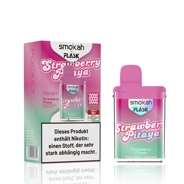 Smokah x Flask Pocket E-Zigarette 600 - Strawberry Pitaya