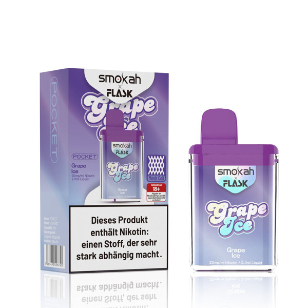 Smokah x Flask Pocket E-Zigarette 600 - Grape Ice