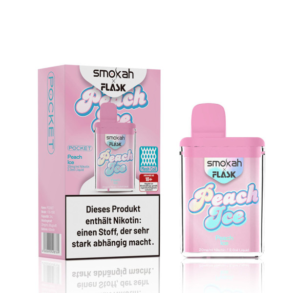 Smokah x Flask Pocket E-Zigarette 600 - Peach Ice