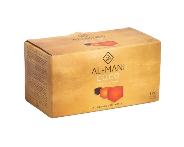 Al-Mani Coco 27er Shisha Kohle - Gold Premium 1KG (Consumer)