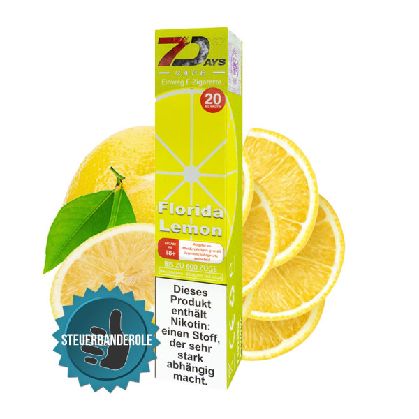 7 Days Vape E-Zigarette 20mg - Florida Lemon