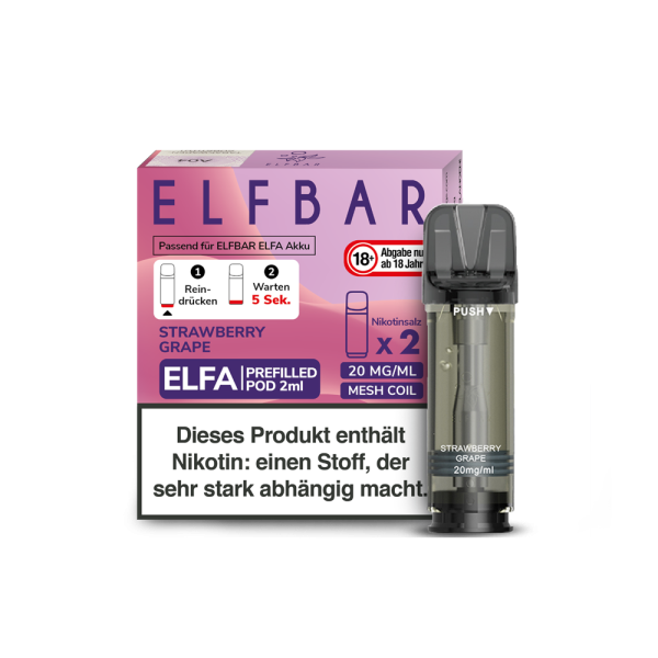 Elf Bar ELFA Pods 20mg (2 Stück) - Strawberry Grape