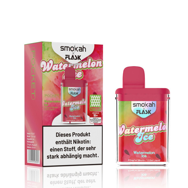 Smokah x Flask Pocket E-Zigarette 600 - Watermelon Ice